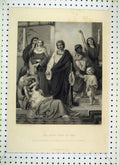 Original Old Antique Print Happy Days Job Street Scene Bourne