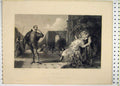 Original Old Antique Print Malvolio Romance Scene Staines Engraving