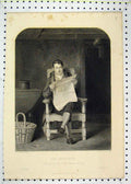 Old Antique Print View Man Reading Newspaper Sitting Chair Sharpe Goode