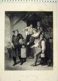 Original Old Antique Print View Stingy Traveller Family Begging Napoleonic Era