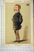 Original Old Antique Print Earl Galloway 1873 Vanity Fair Cartoon Statesman