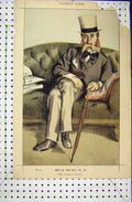 Original Old Antique Print George Whyte-Melville Novelist Vanity Fair Cartoon