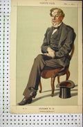 Original Old Antique Print Judicious Amelioration 1871 Vanity Fair Cartoon Man
