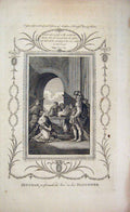 Original Old Antique Print Jepthah Vows Daughter Matthew Henry Bible C1750