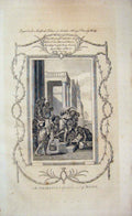 Original Old Antique Print Israelites Departing Egypt Matthew Henry Bible C1750