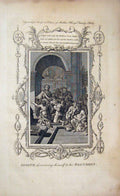 Old Antique Print C1750 Matthew Henry Bible Joseph Discovering Brethren
