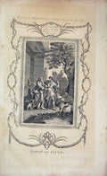 Old Antique Print Matthew Henry Bible C1750 Scene Laban Jacob Testement