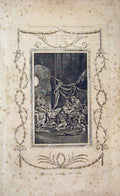 Original Old Antique Print Scene Isaac Blessing Jacob C1750 Matthew Henry Bible