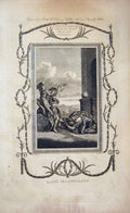 Original Old Antique Print Matthew Henry Bible C1750 Scene Lot'S Hospitality