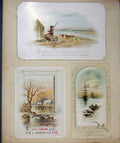 Original Old Antique Print Ref.362 Christmas New Year Cards C1880 Scrapbook