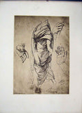 Original Old Antique Print Raffaelle C1875 Grand Masters Etchings Body Hands