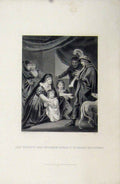 Old Antique Print Lady Elizabeth Gray Entreating Edward Iv Children C1880 19th