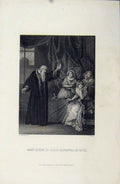Original Old Antique Print Scene Mary Queen Scots Reproved Knox C1880 Rogers