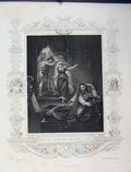 Old Antique Print Music David Playing Before Saul C1860 Bible Study Roger 19th