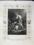 Original Old Antique Print C1860 Conversion Saul Horse Death Bible Study Rogers
