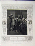 Original Old Antique Print Bible Study C1860 Scene Repentance Judas Rogers 19th