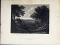 Old Antique Print Landscape Abraham Isaac C1860 Country Scene Bible Study 19th