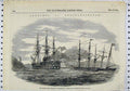Original Old Antique Print 1854 French Screw Steamer Charlemagne Castles Europe