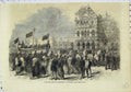 Original Old Antique Print Life Boat Festival Procession Exeter Fire Office