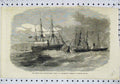 Original Old Antique Print Running Down Brigantine Virtue Kingstown Harbour