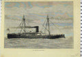Original Old Antique Print 1874 Queens Iron-Clad Ram Rupert Ship 19th