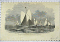 Original Old Antique Print 1858 Prince Wales Yacht Club Match Emily Valentine