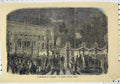 Original Old Antique Print Scene Illumination Frederick Great'S Statue Berlin