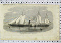 Original Old Antique Print View Queen New Dispatch Gun-Boat Wanderer