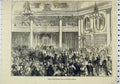 Original Old Antique Print Scene Grand Fancy Dress Ball Dublin Castle Romance