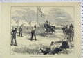 Original Old Antique Print Scene Athletic Sports Volunteer Camp Wimbledon