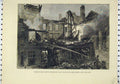 Original Old Antique Print Ruins Scottish Corporation Hall Fleet Street London
