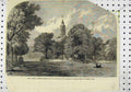 Original Old Antique Print View Kew Church Princess Mary Married Prince Teck