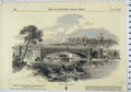 Original Old Antique Print 1851 View Victoria Bridge Windsor Castle London 19th