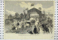 Original Old Antique Print Scene Departure Bride Bridegroom Kew Gardens
