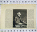 Original Old Antique Print 1887 Portrait Samuel Cousins Society Arts Victorian