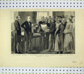 Original Old Antique Print Gladstone Birthday Adress Members Indian London