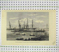Original Old Antique Print War Embarkation Egyptian Troops Alexandria Ship