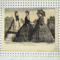 Original Old Antique Print Paris Fashions August Women Beautiful Dresses