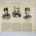 Original Old Antique Print Colonel Balfour George Critchett Captain Jones 1882