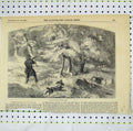 Original Old Antique Print 1855 View Grouse Shooting Nova Scotia 19th