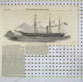 Original Old Antique Print 1851 Screw Steamer Arno Mediterranean 19th