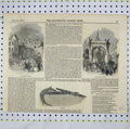 Original Old Antique Print 1843 View Triumphal Arch Ship'S Anchor Victorian