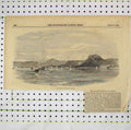 Original Old Antique Print 1855 View English Hospital Abydos Ships Victorian