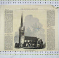 Original Old Antique Print 1869 View All Saints Church Sheffield 19th