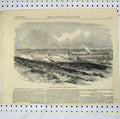 Original Old Antique Print 1856 View Camp Aldershot Majesty Queen Pavilion 19th