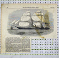 Original Old Antique Print 1856 Penninsular Navigation Compant Steam Ship Pera