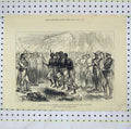Original Old Antique Print 1878 Kaffir War Amusements Camp Fingoes War Dancing