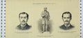 Original Old Antique Print 1882 Portrait Dobson Statue Rowland Hill Richardson