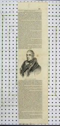 Original Old Antique Print Portrait Lord Lynedoch Illustrious Man