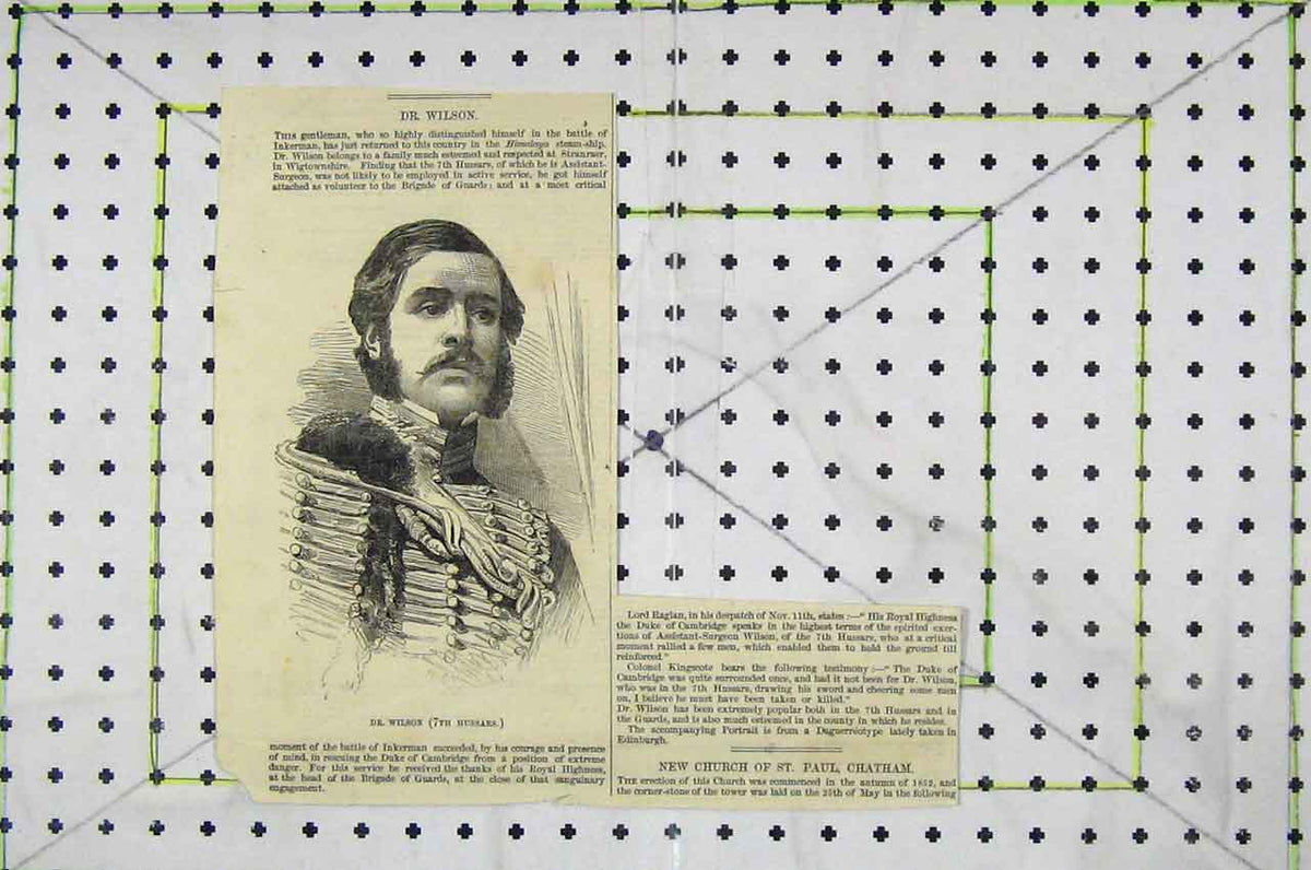 Original Old Antique Print Portrait Dr Wilson Hussars Inkerman